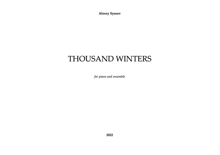 Thousand Winters, fragment